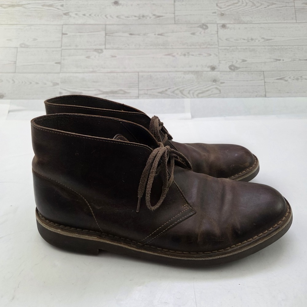 Clarks Chukka Boots Mens 11.5 Brown Leather Desert Heritage Dark Academia Casual - Picture 4 of 11
